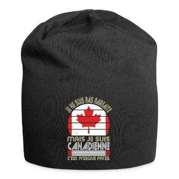 Je ne suis pas parfaite mais je suis Canadienne - Bonnet en jersey - noir - Devant
