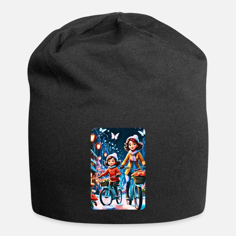 personalisiertes Design-Muttergeschenk - Jersey-Beanie - Schwarz
