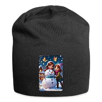 personalisiertes Design-Muttergeschenk - Jersey-Beanie - Schwarz - Vorne
