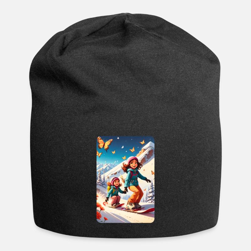 personalisiertes Design-Muttergeschenk - Jersey-Beanie - Schwarz