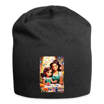personalized design mother's gift - Jersey Beanie - black - Front