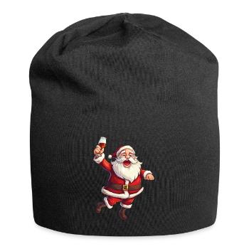 Santa Claus Alcohol Beer Mulled Wine Liquor Cheers - Jersey Beanie - black - Front