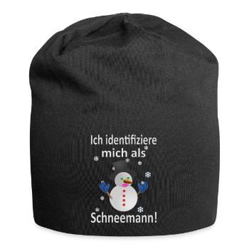 Schneemann Identität - Vers.1 - Jersey-Beanie - Schwarz - Vorne