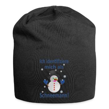 Schneemann Identität - Vers.2 - Jersey-Beanie - Schwarz - Vorne