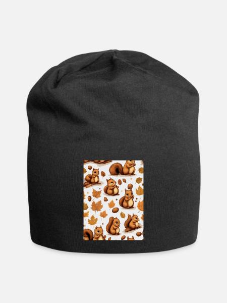 Süße Eichhörnchen - Jersey-Beanie - Schwarz