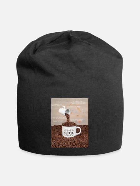 Eine Tasse Kaffee mit Sprüchen - Jersey-Beanie - Schwarz