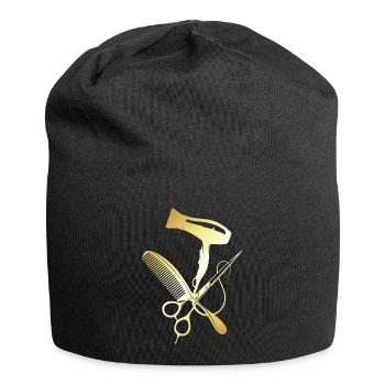hairdresser, hairdresser, hairdresser - Jersey Beanie - black - Front