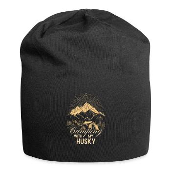 Husky Camping Hiking Outdoor - Jersey Beanie - black - Front