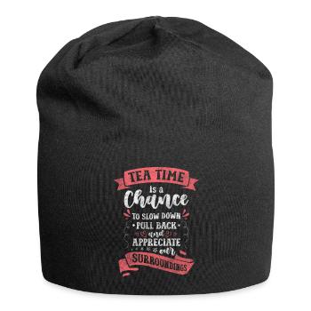 Tea Lover Time Out Teacup - Jersey Beanie - black - Front