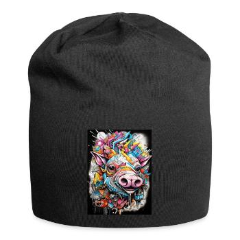 [] Aventure du sanglier rose - Bonnet en jersey - noir - Devant