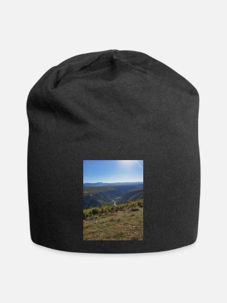 Berge - Jersey-Beanie - Schwarz
