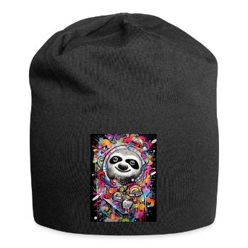 [] Conte de fées de paresseux heureux - Bonnet en jersey - noir - Devant