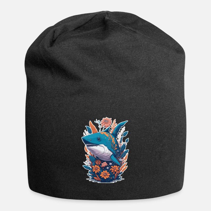 Hai Blumen - Jersey-Beanie - Schwarz