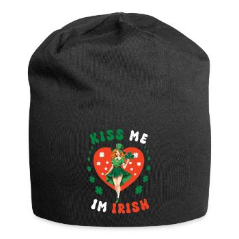 Embrasse-moi, je suis irlandaise - Bonnet en jersey - noir - Devant