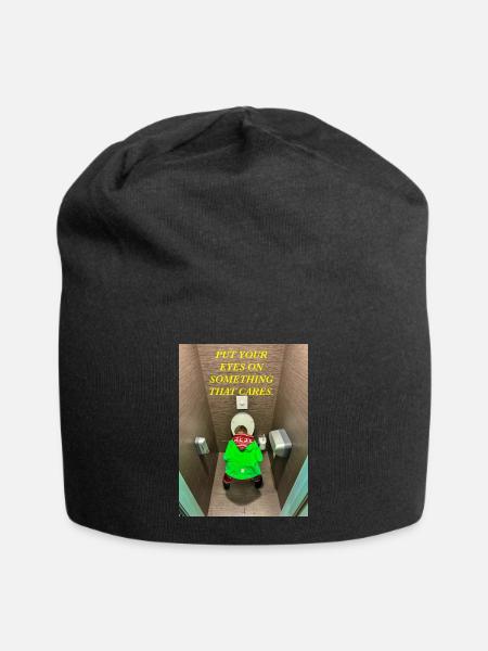 Richten Sie Ihren Blick auf etwas, das Ihnen wichtig ist. - Jersey-Beanie - Schwarz