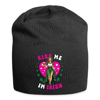 Embrasse-moi, je suis irlandaise - Bonnet en jersey - noir - Devant