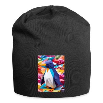 Rainbow Waddle - Origami Penguin - Jersey Beanie - black - Front