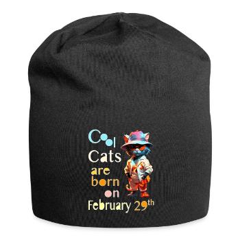 Les Cool Cats sont nés le 29 février - Bonnet en jersey - noir - Devant