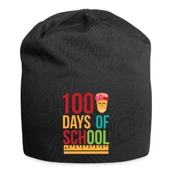 100 Days of School Happy 100th Day of School - Jersey Beanie - black - Front
