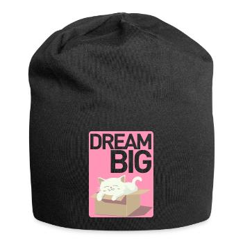 Sleeping Cat in Cardboard T-Shirt for Women - Jersey Beanie - black - Front