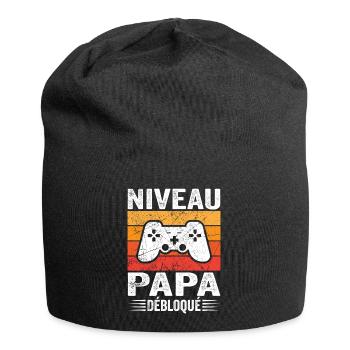 Dad Level Unlocked - Jersey Beanie - black - Front