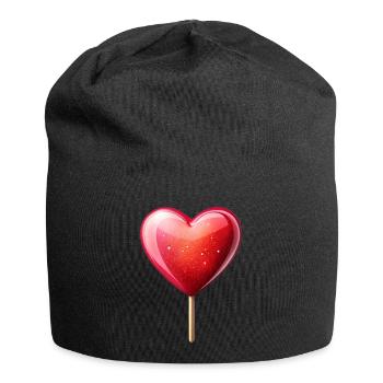Heart Lolly - Jersey Beanie - black - Front