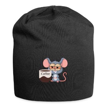 Kaffeemäuschen - Jersey-Beanie - Schwarz - Vorne