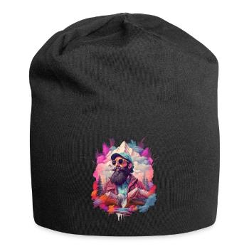 Wandern in den Bergen - Jersey-Beanie - Schwarz - Vorne