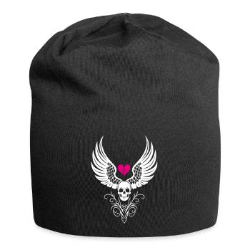 Crâne Coeur Brisé Anti Saint-Valentin - Bonnet en jersey - noir - Devant