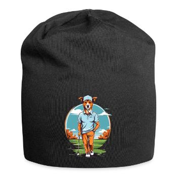 Dog Golfer Golfer Design Streetwear - Jersey Beanie - black - Front