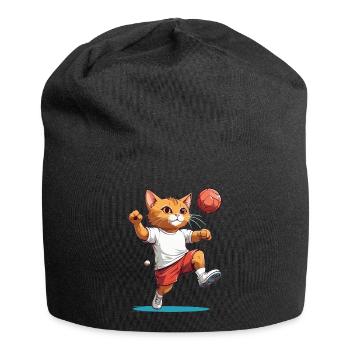 Cute Handball Cat Ball Sports Design Streetwear - Jersey Beanie - black - Front