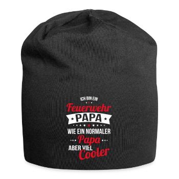 Firefighter dad much cooler like a normal dad - Jersey Beanie - black - Front