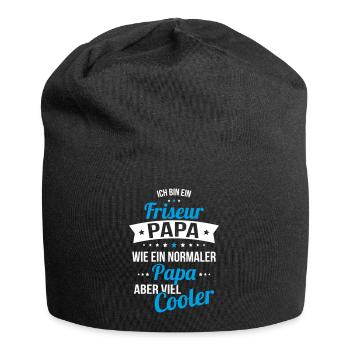 Hairdresser dad much cooler like a normal dad - Jersey Beanie - black - Front