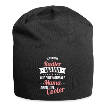 Radler Mama wie eine normale Mama aber viel cooler - Jersey-Beanie - Schwarz - Vorne