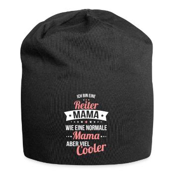 Reiter Mama wie eine normale Mama aber viel cooler - Jersey-Beanie - Schwarz - Vorne