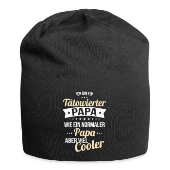 Papa tatoué beaucoup plus cool comme un papa normal - Bonnet en jersey - noir - Devant