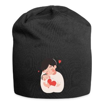 Père et fils/fille nouveau-né - Bonnet en jersey - noir - Devant