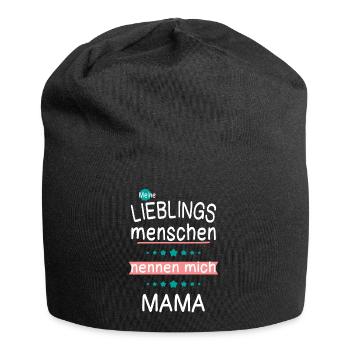 Meine Lieblingsmenschen nennen mich Mama Muttertag - Jersey-Beanie - Schwarz - Vorne