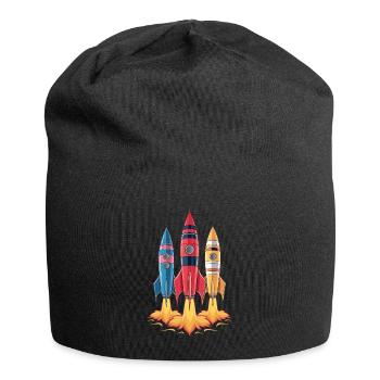 Colorful rockets Start the adventure - Jersey Beanie - black - Front