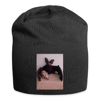 Night Wing Bat and Mouse - Jersey Beanie - black - Front