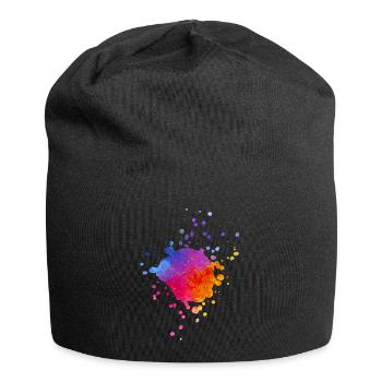 Éclaboussures de peinture colorées - Peinture à l’aquarelle dégradée - Bonnet en jersey - noir - Devant