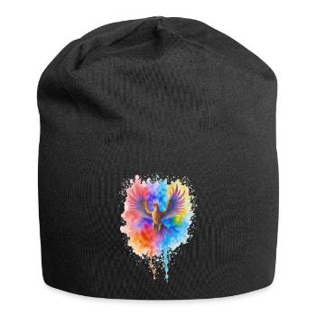 Rushing Watercolor Phoenix - Jersey Beanie - black - Front