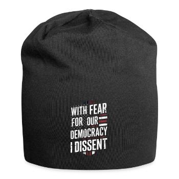 Mit Angst um unsere Demokratie Dissens Lustig - Jersey-Beanie - Schwarz - Vorne