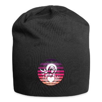 Sensuelle Marie Mère de Dieu Design Rétro - Bonnet en jersey - noir - Devant