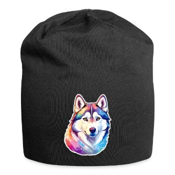 Husky de Sibérie Aquarelles - Bonnet en jersey - noir - Devant
