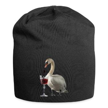 Schwan Wein - Jersey-Beanie - Schwarz - Vorne