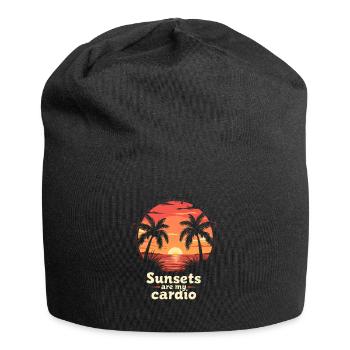 Sonnenuntergänge sind mein Cardio - Jersey-Beanie - Schwarz - Vorne