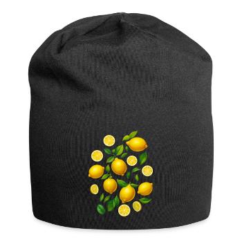 Zitronen - Jersey-Beanie - Schwarz - Vorne