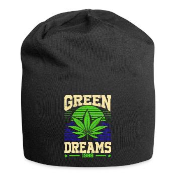 Green Dreams 1988 Retro Vintage Cannabisblatt - Jersey-Beanie - Schwarz - Vorne
