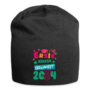 Erste Klasse geschafft - 2024 - Zeugnis - Jersey-Beanie - Schwarz - Vorne